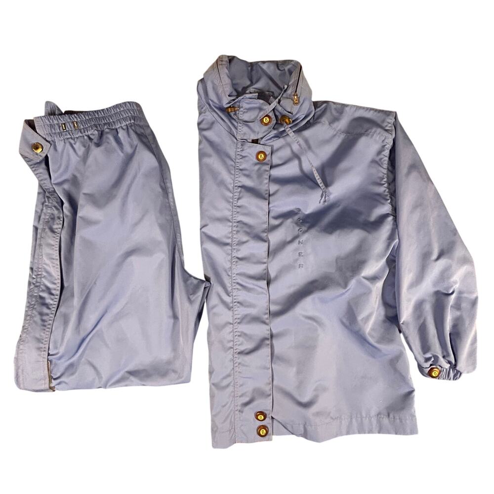 Bogner Ski Suit 2 Piece Women's Blue VTG Rare Retro Hooded Snowsuit Made in‎ USA